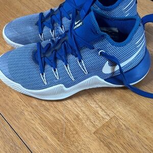 Nike Royal Blue Knit Training Sneakers with White Swoosh